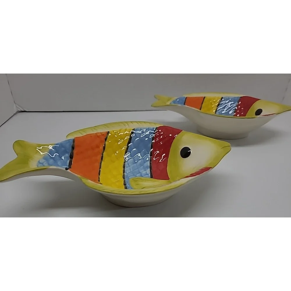 (2) Pier 1 Imports Fish Bowl Dish 7